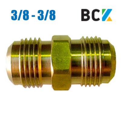 Штуцер з'єднувач 3/8" - 3/8" латуний дюймовий Штуцер з'єднувач 3/8" - 3/8" латуний дюймовий